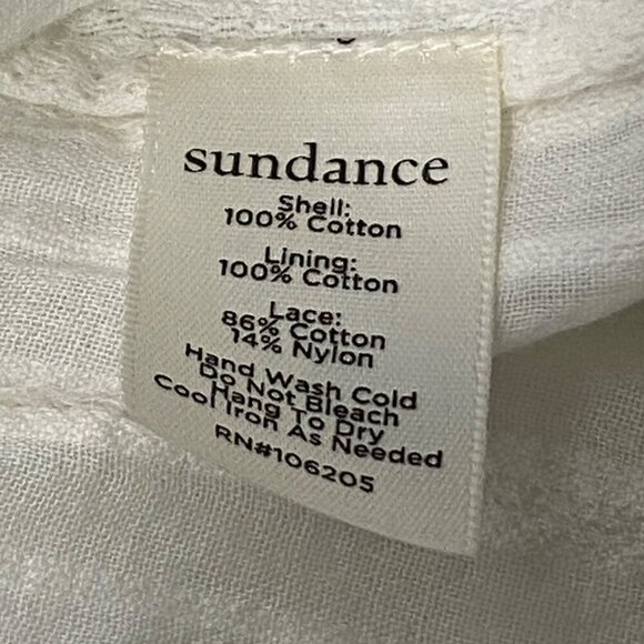 Sundance Womens Ivory Lace Button-Front crochet gauzy Blouse Size L light cool - Picture 7 of 10